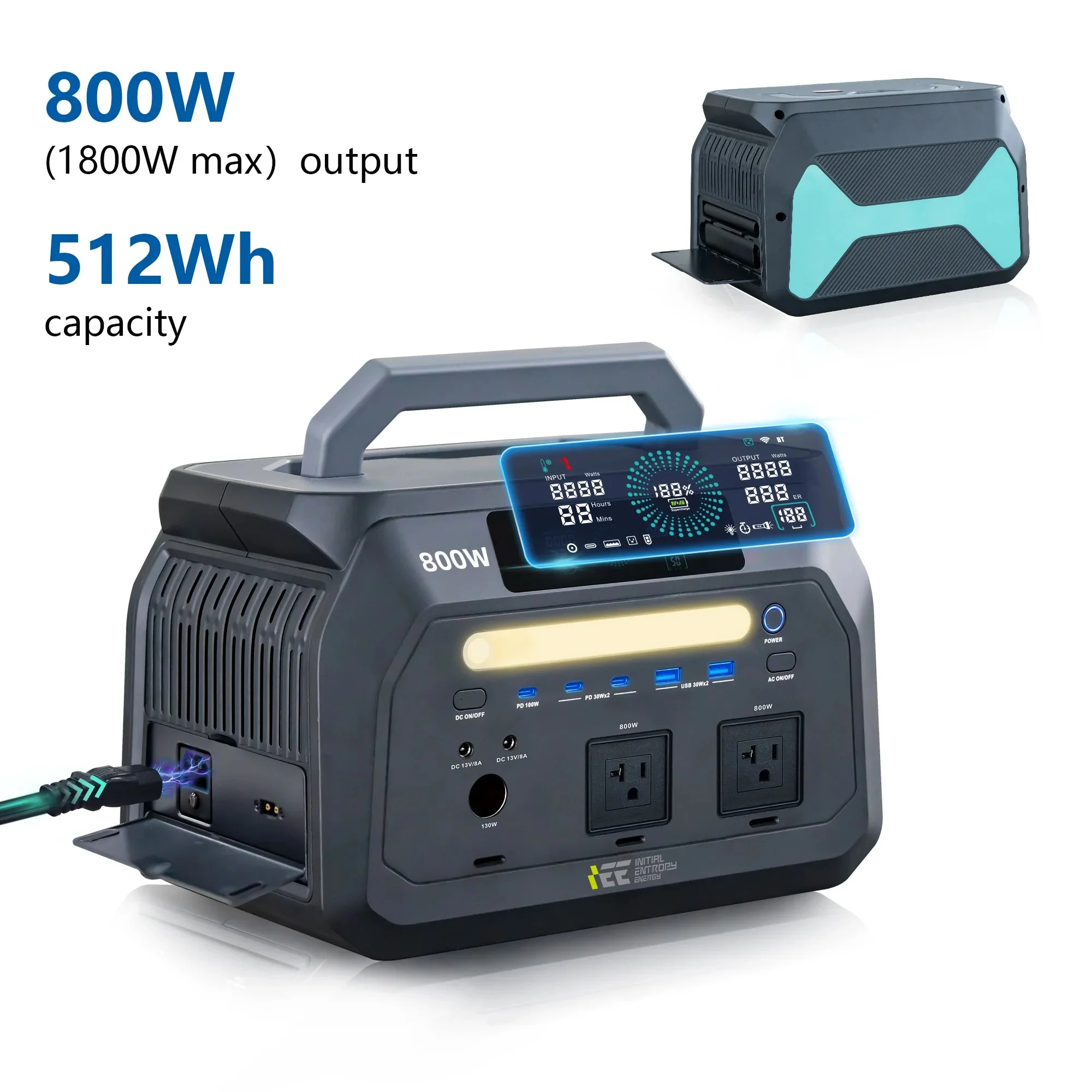 Top-Quality IEE P800 512Wh Portable Power Station – 800W Pure Sine Wave LiFePO4 Solar Generator for Camping Home Backup RV Travel Outstanding
