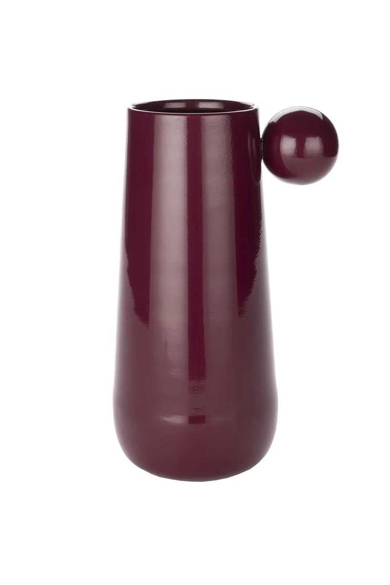 Effective Large Dot Vase – Bordeaux Red Modern