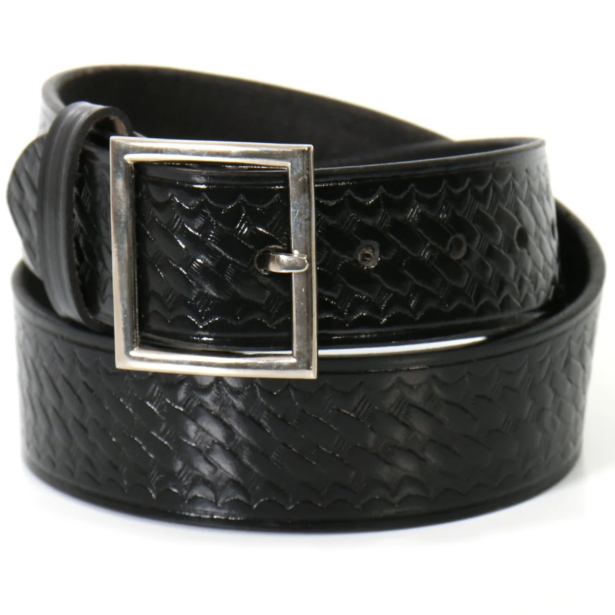 Authentic Hot Leathers BLE1017 Basket Weave Leather Garrison Belt with Removable Buckle Fast