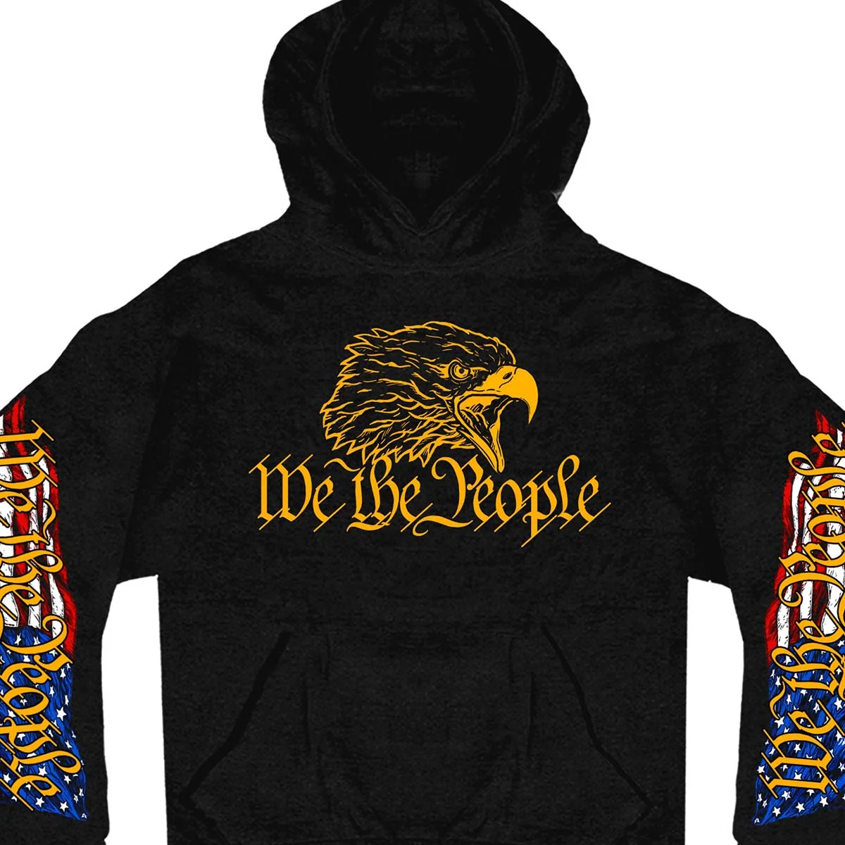Consistent Hot Leathers GMS4485 Men s Black We the People Hoodie with Pocket Detailed