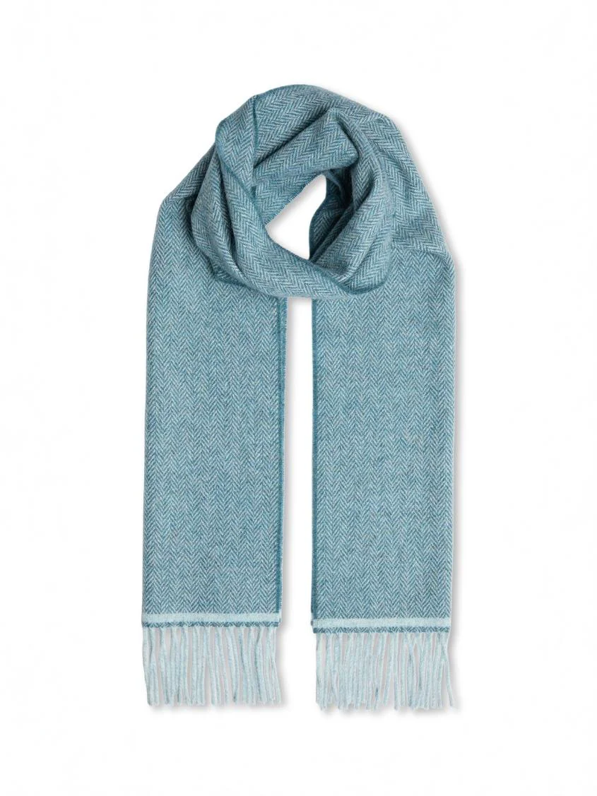 Comfortable Aqua Mist Lambswool Scarf Durable