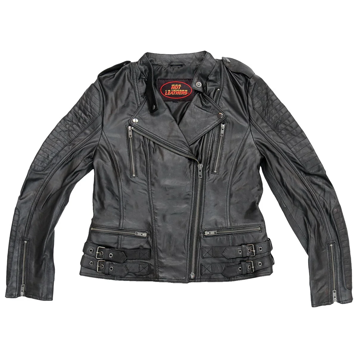 First-Class Hot Leathers Ladies Soft Edge Black Leather Motorcycle Jacket – JKL1030 Soft EdgeJKL1030 High-Grade