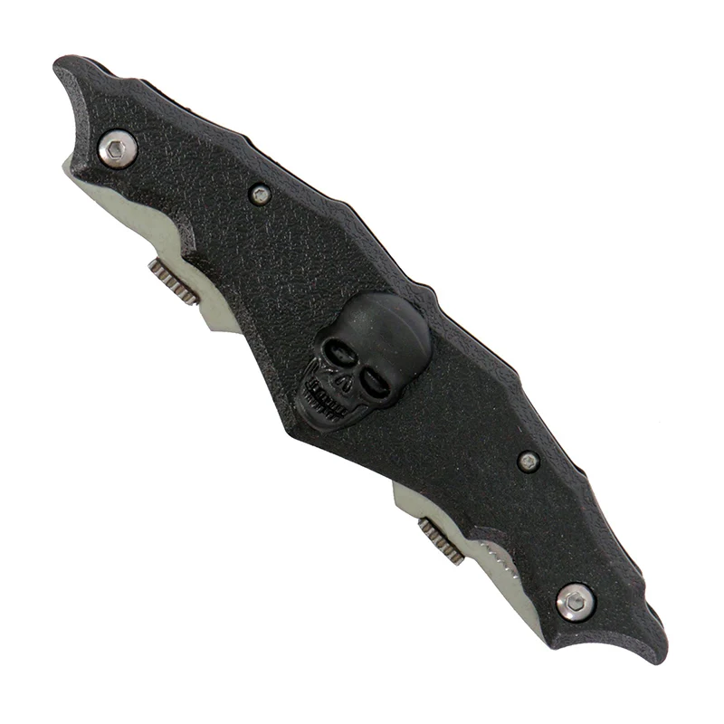 Long-Lasting Hot Leathers KNA1106 Knife Double Open Skull with Clip 4 Casual