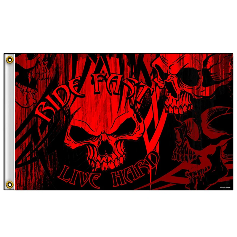 Consistent Hot Leathers FGA1082 Over The Top Skulls Flag Certified