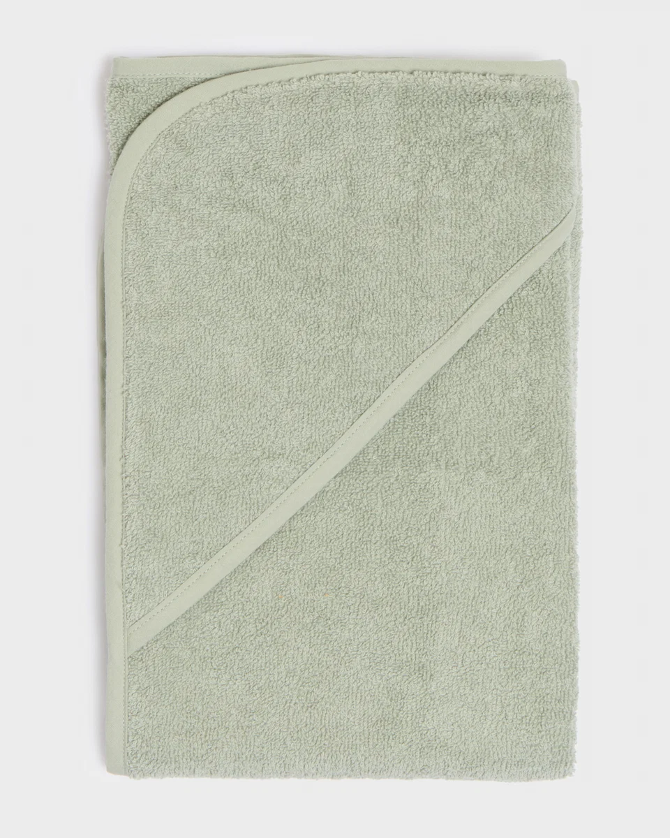 Detailed Foxford Hooded Baby Towel- Green High-Grade