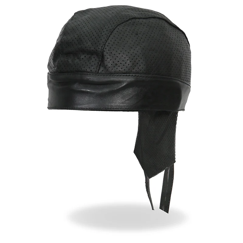 Fine Hot Leathers HWL1010 Black Perforated Leather Headwrap Prestigious