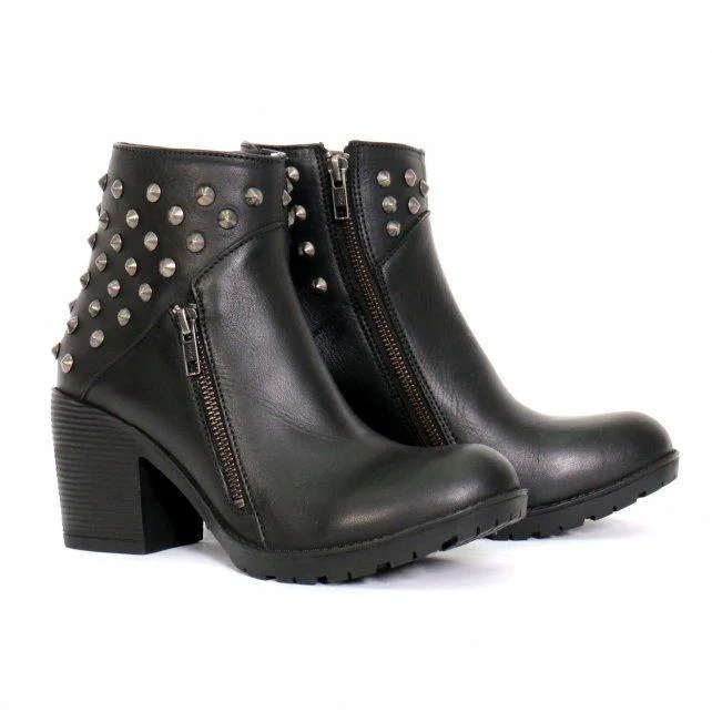 Solid Hot Leathers Women’s Black Diamond Black Zipper Boots – BTL1003Black DiamondBlack Diamond Versatile