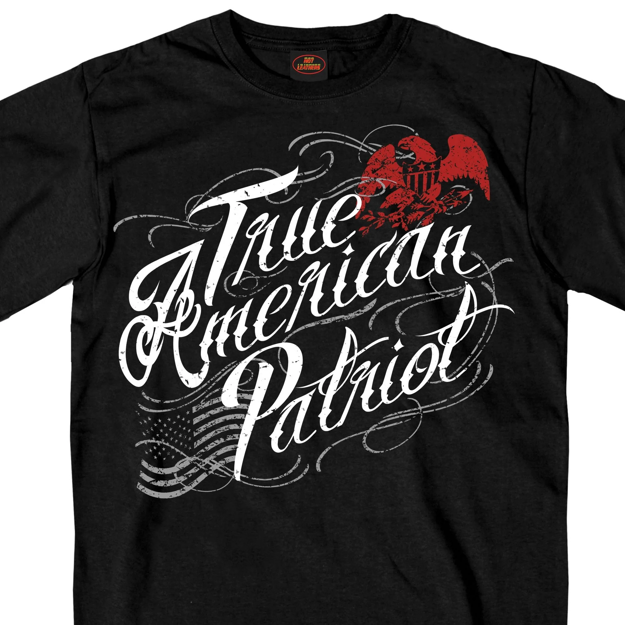 Environmentally Friendly Hot Leathers GMS1454 Mens True American Patriot Black T-Shirt Specialty
