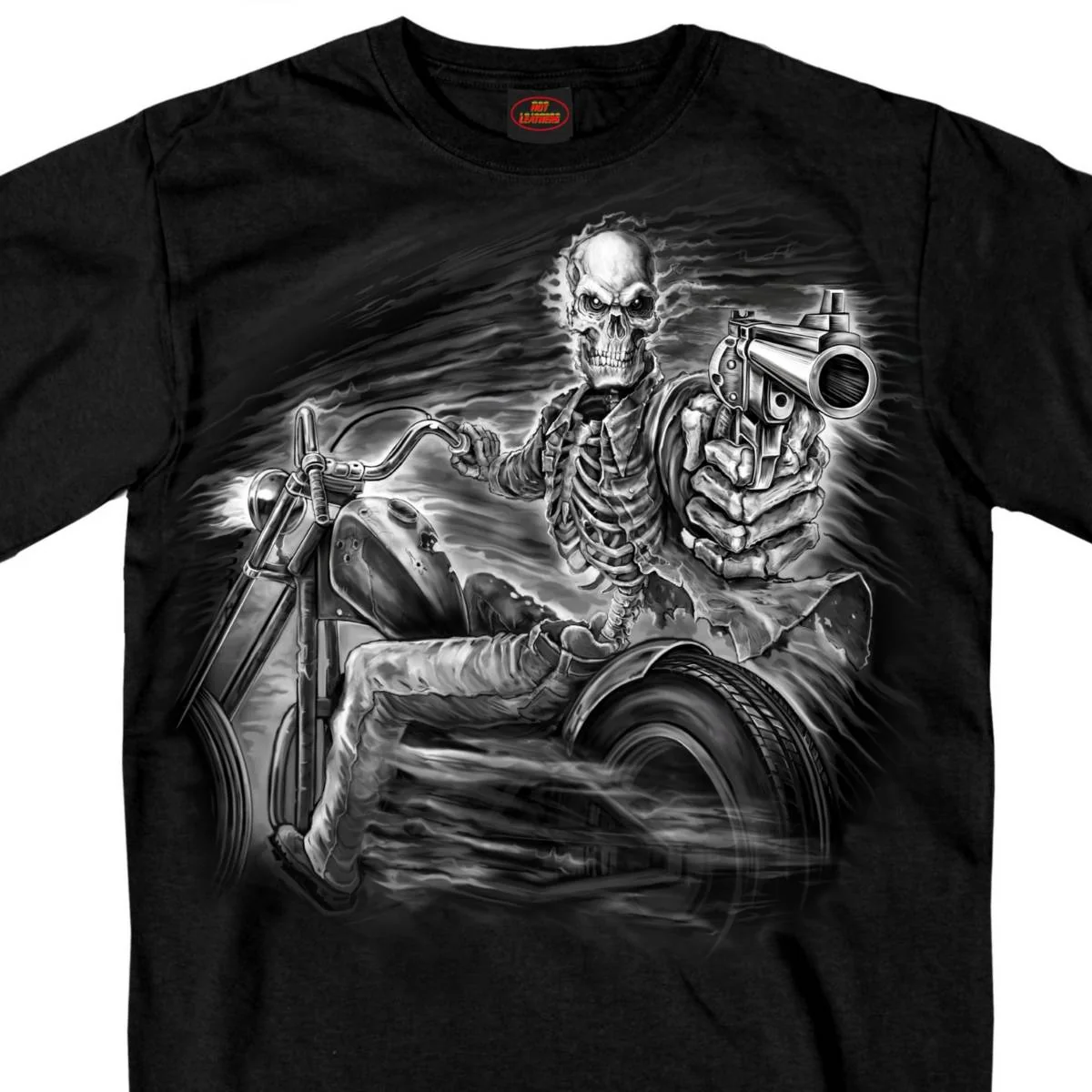 Dependable Hot Leathers GMS1458 Mens Assassin Rider Black T-Shirt Lightweight