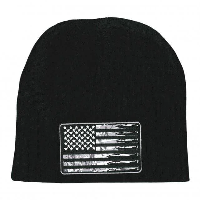 First-Class Hot Leathers KHB5010 USA Flag Bullets Knit Hat Healthy