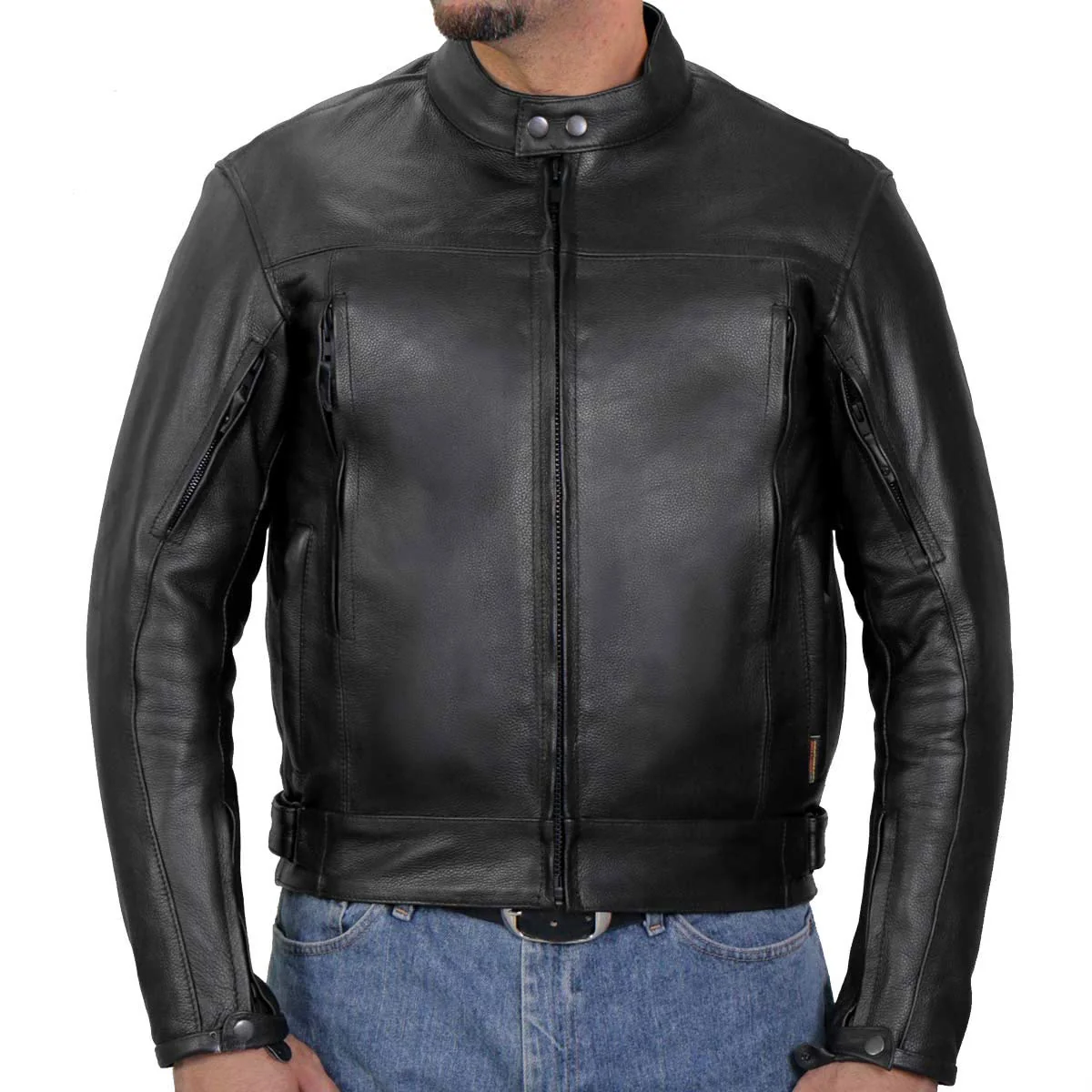 Soft Hot Leathers Men’s Crossdraft Scooter Leather Motorcycle Jacket – JKM1021 CROSS DRAFT Sustainable
