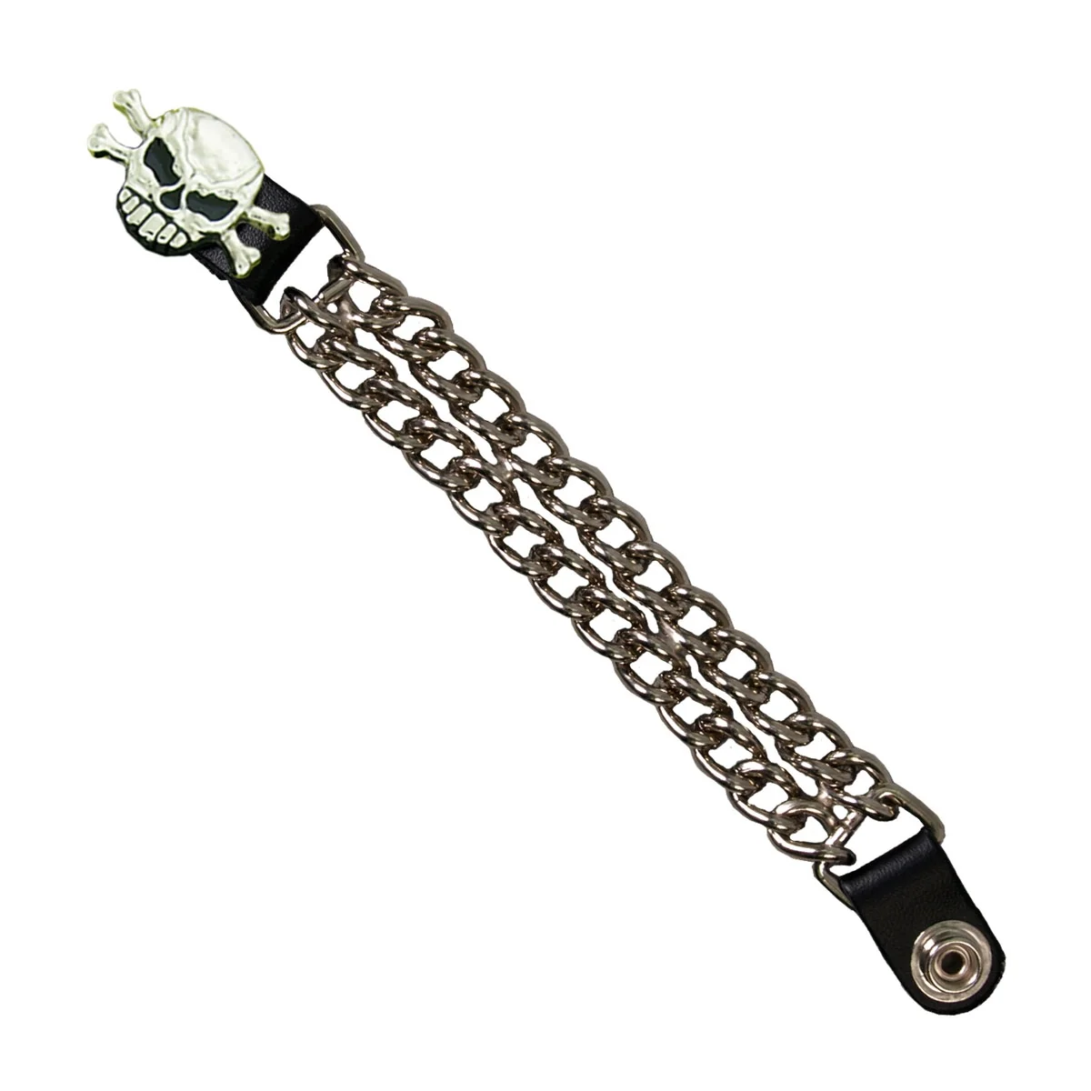 Comfortable Hot Leathers VXC2001 Skull and Bones Chain Vest Extender Green