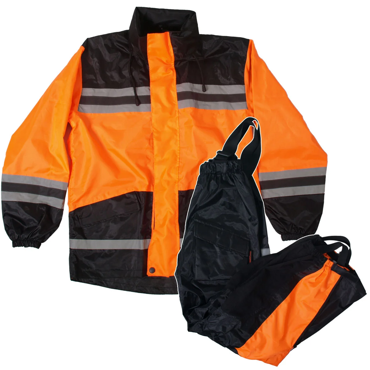 Breathable Hot Leathers RGU1004 Orange and Black Unisex Waterproof Rain Suit Exclusive
