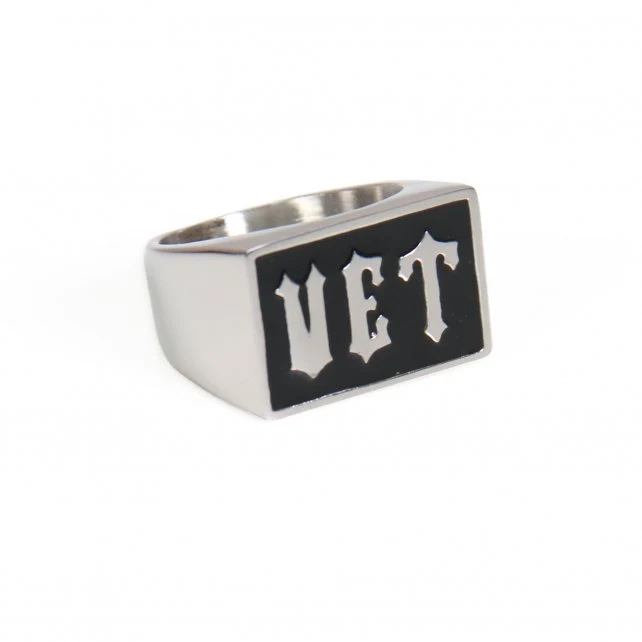 Innovative Hot Leathers JWR2114 Men’s Vet Stainless Steel Ring Excellent
