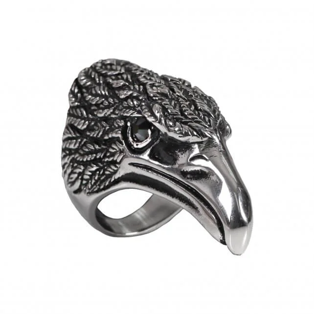 Advanced Hot Leathers JWR2124 Men’s Eagle Head Stainless Steel Ring Next-Generation