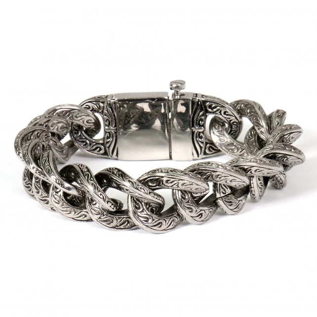 Reliable Hot Leathers JWB6204 Ornate Chain Large Links Bracelet Clean