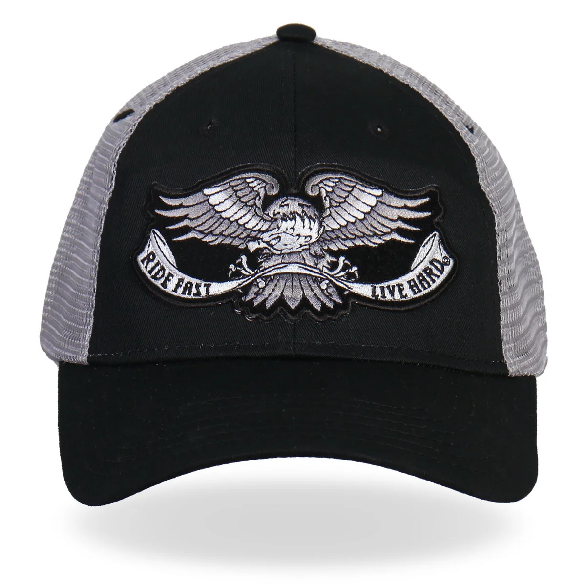 Exceptional Hot Leathers GSH2006 Eagle Tattoo Trucker Black and Grey Hat Prestigious