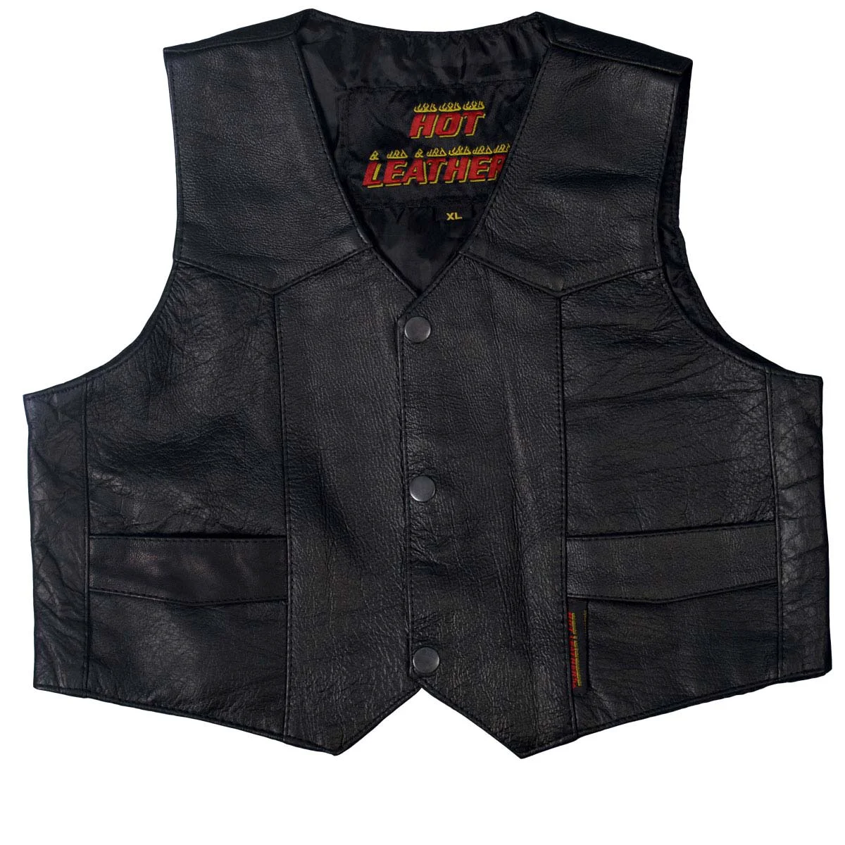 Lightweight Hot Leathers K1002 Classic Toddler Black Leather Biker Vest Verified
