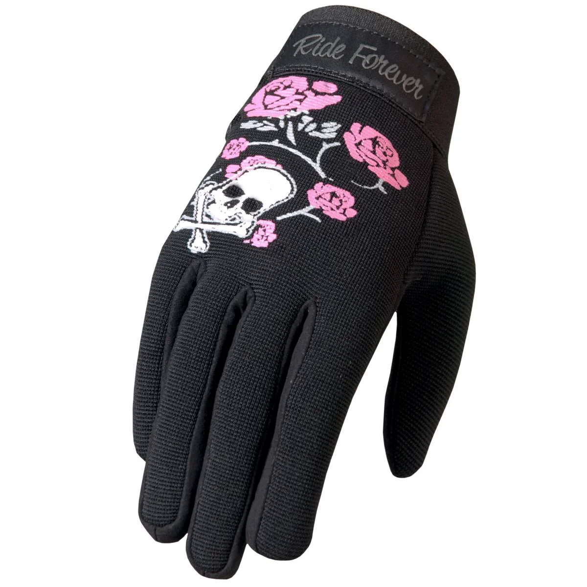 High-Performance Hot Leathers GVL2005 Skull and Roses Ladies Mechanics Work Gloves Prestigious