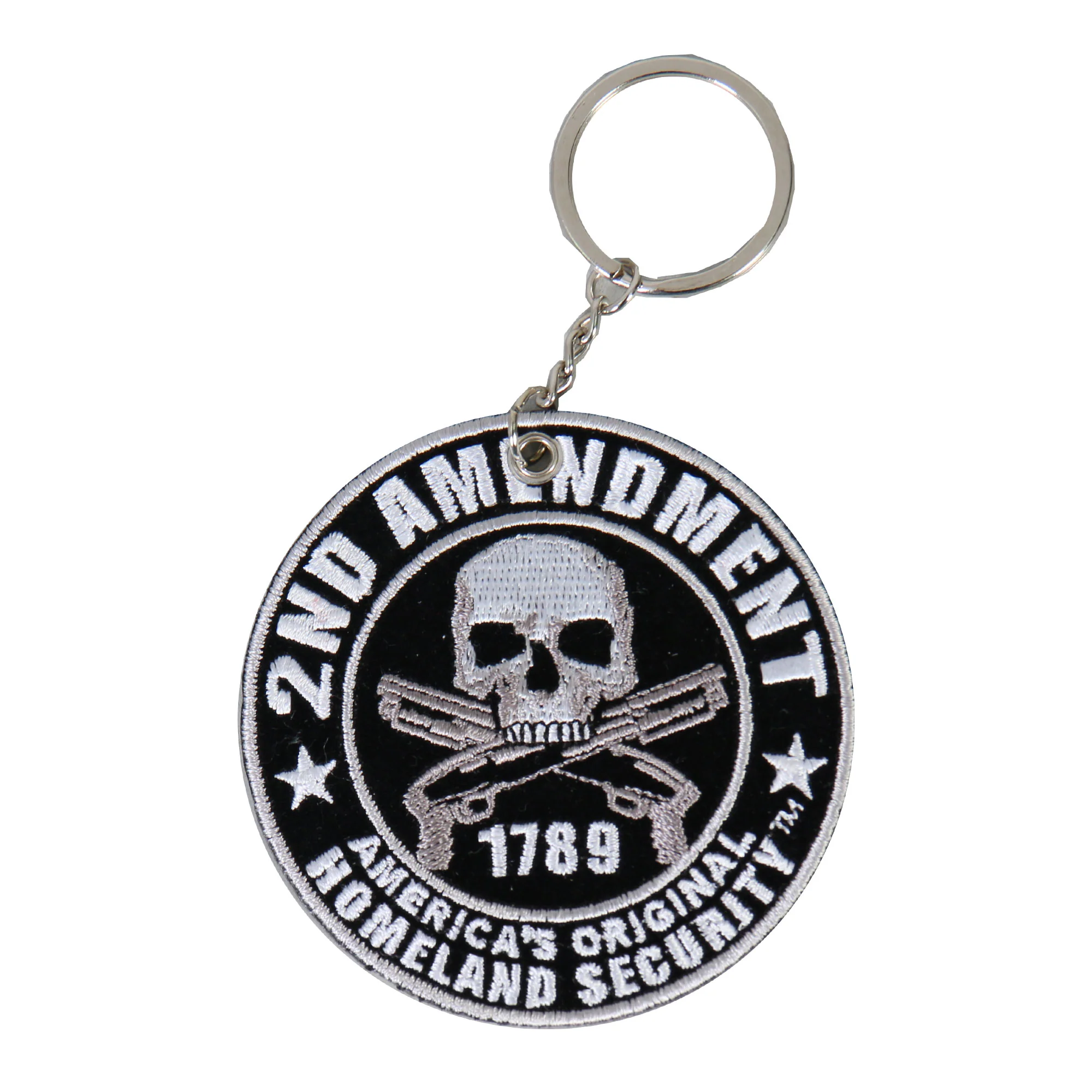 Classic Hot Leathers KCH1017 2nd Amendment America’s Homeland Security Embroidered Keychain Consistent