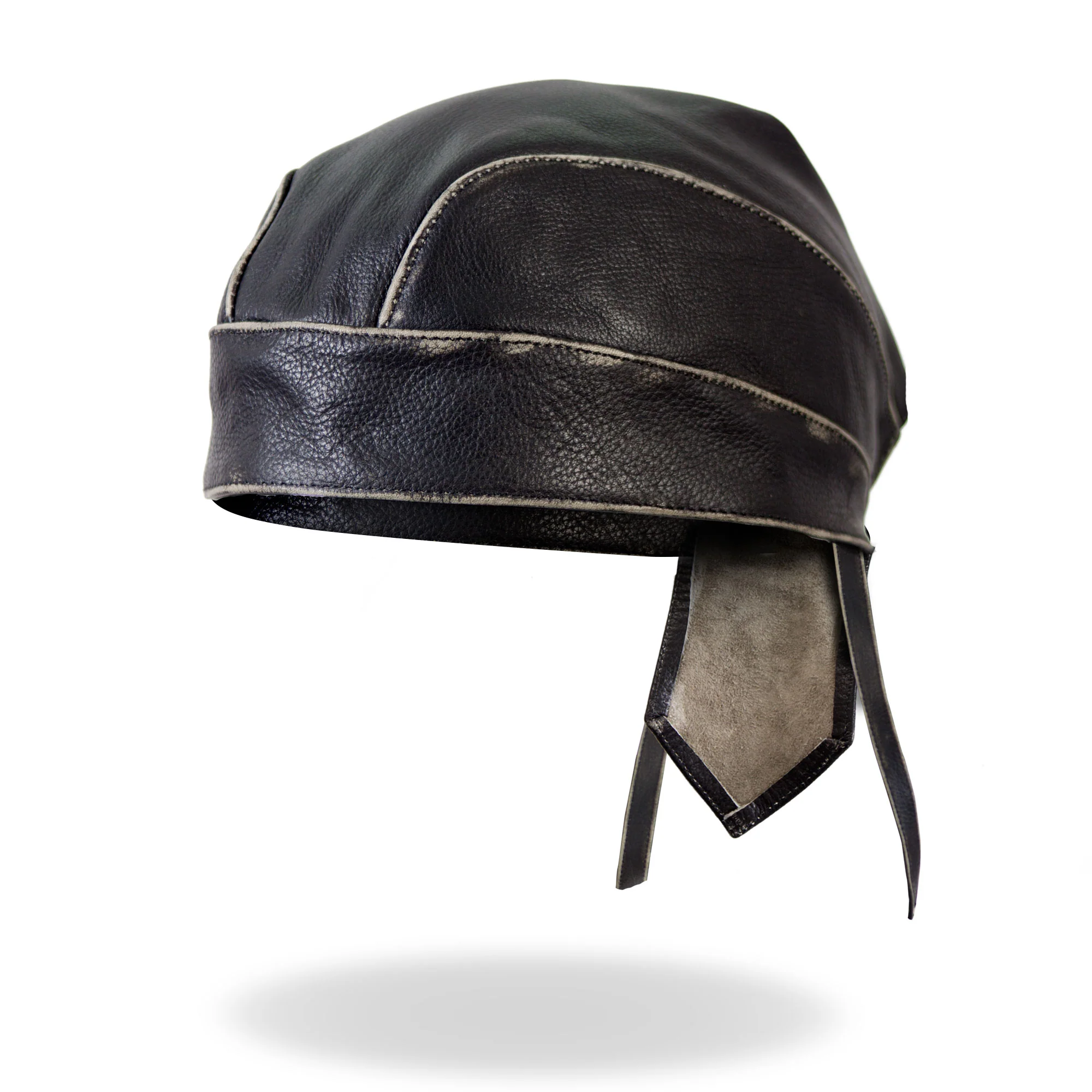 Solid Hot Leathers HWL1009 Grey Rub-Off Seam Leather Headwrap Modern