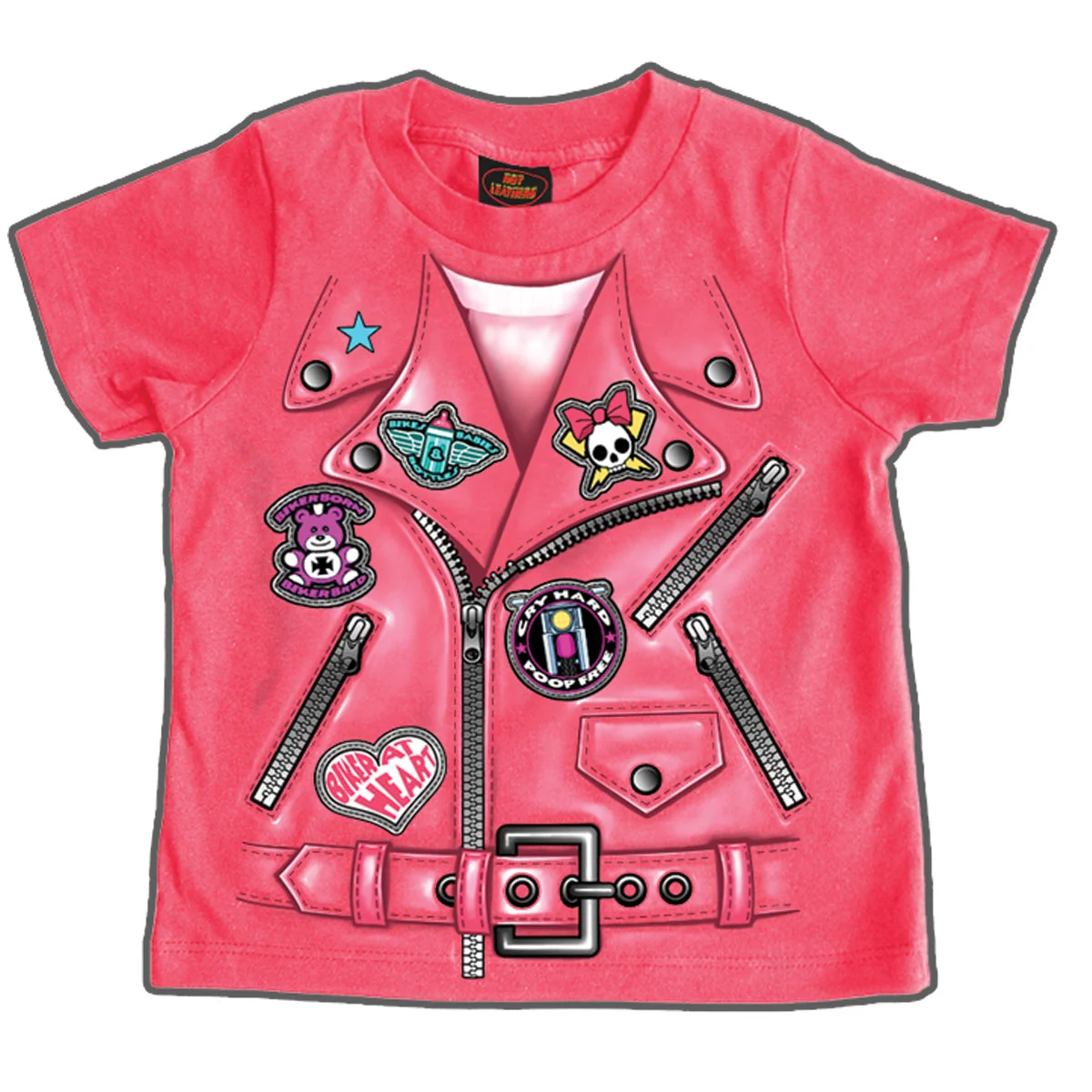 Elegant Hot Leathers GYS1033 Girls Leather Jacket Toddler T-Shirt Crafted