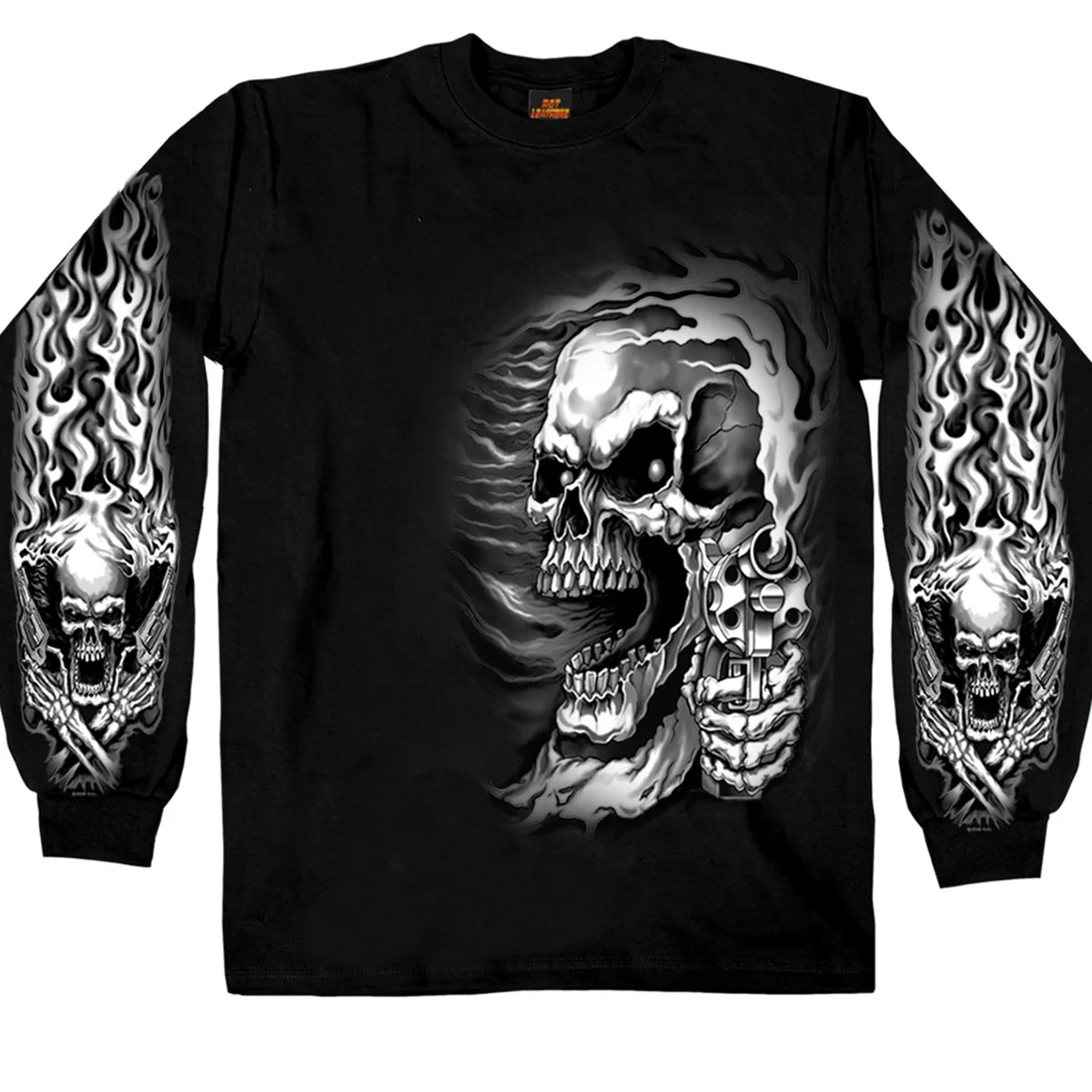 High-Grade Hot Leathers GMS2076 Men s Assassin Long Sleeve Black Shirt Versatile