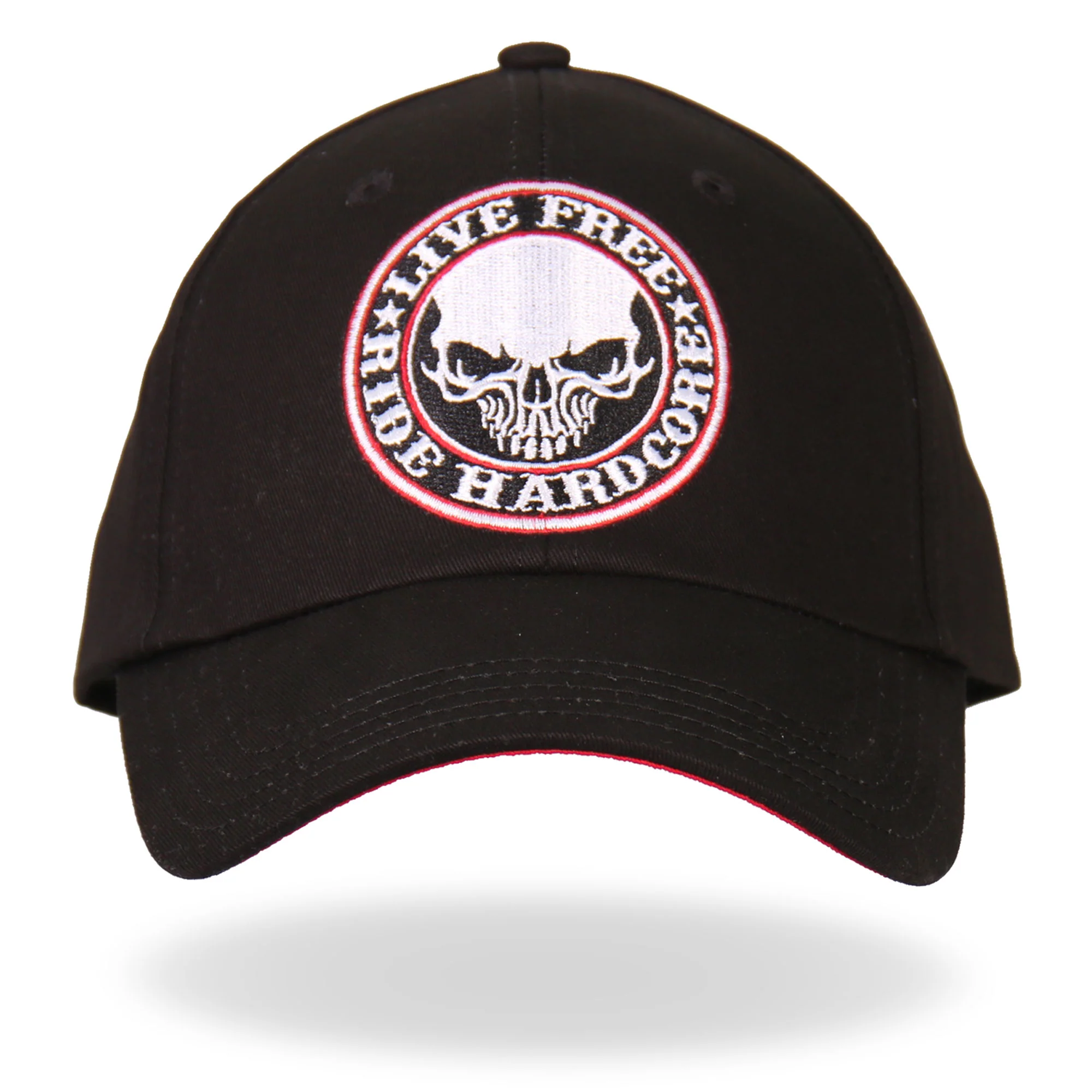 Smart Hot Leathers BCA1042 Live Ride Hardcore Skull Baseball Cap Advanced