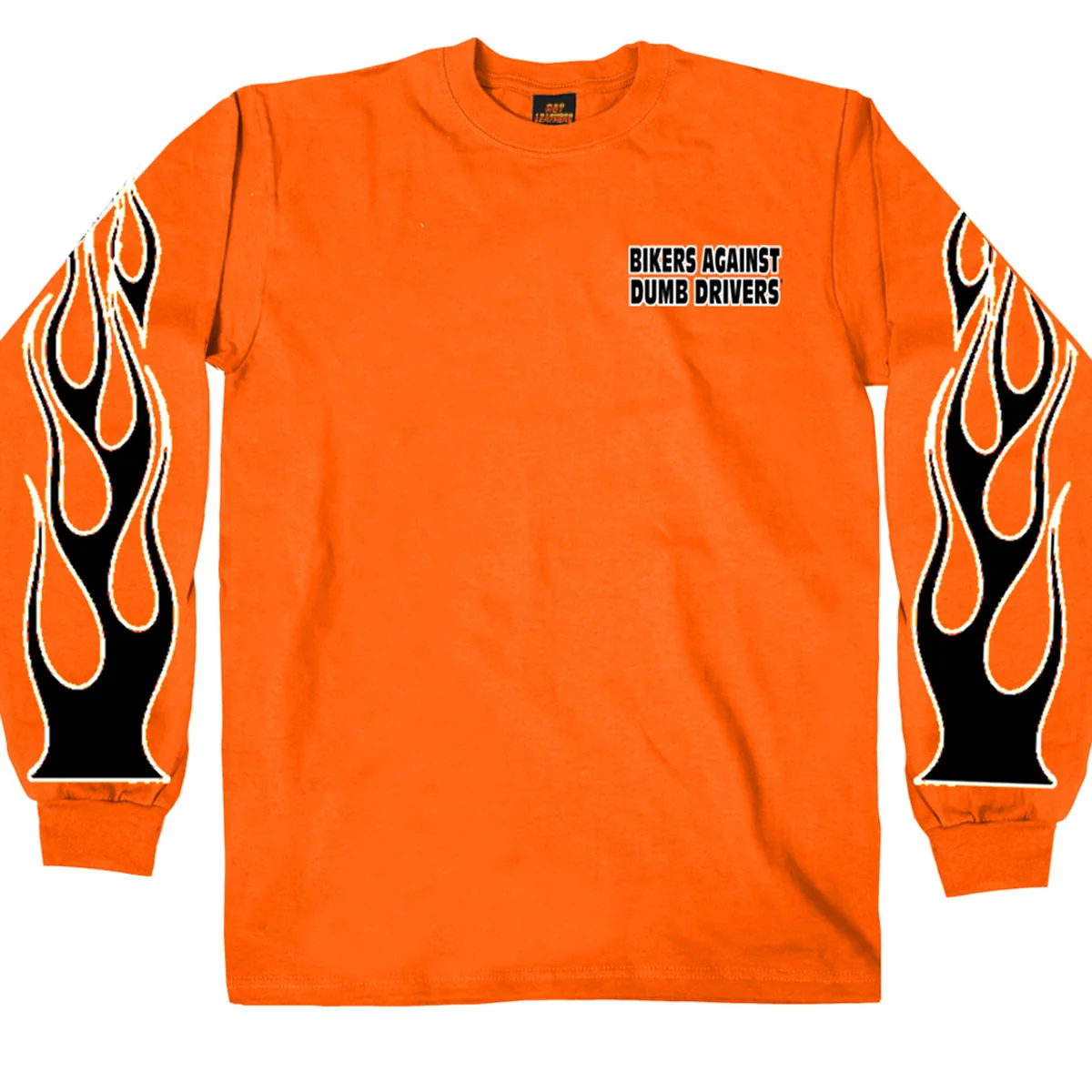 Outstanding Hot Leathers GMD2090 Mens ‘Bikers Against Dumb Drivers’ Long Sleeve Safety Orange Shirt World-Class