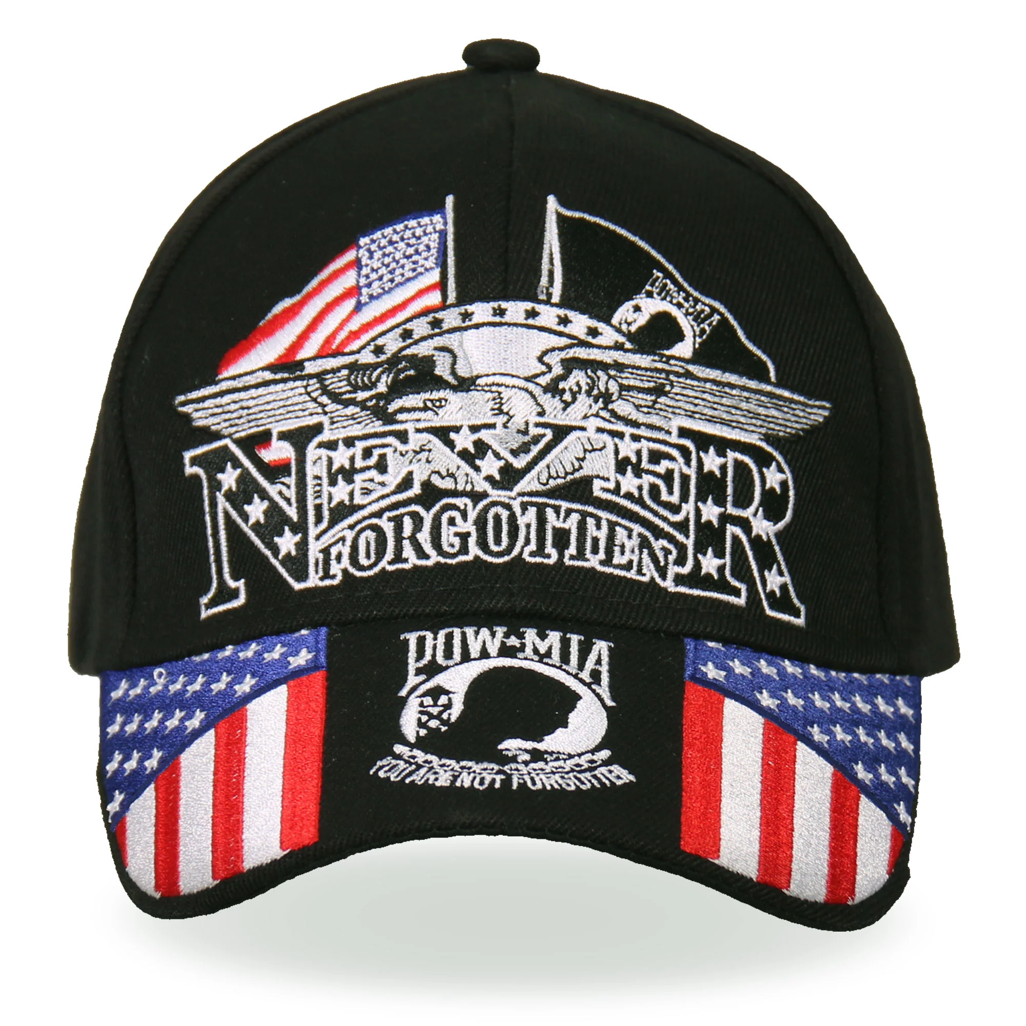 Natural Hot Leathers BCA1015 Iron Eagle POW Ball Cap First-Class