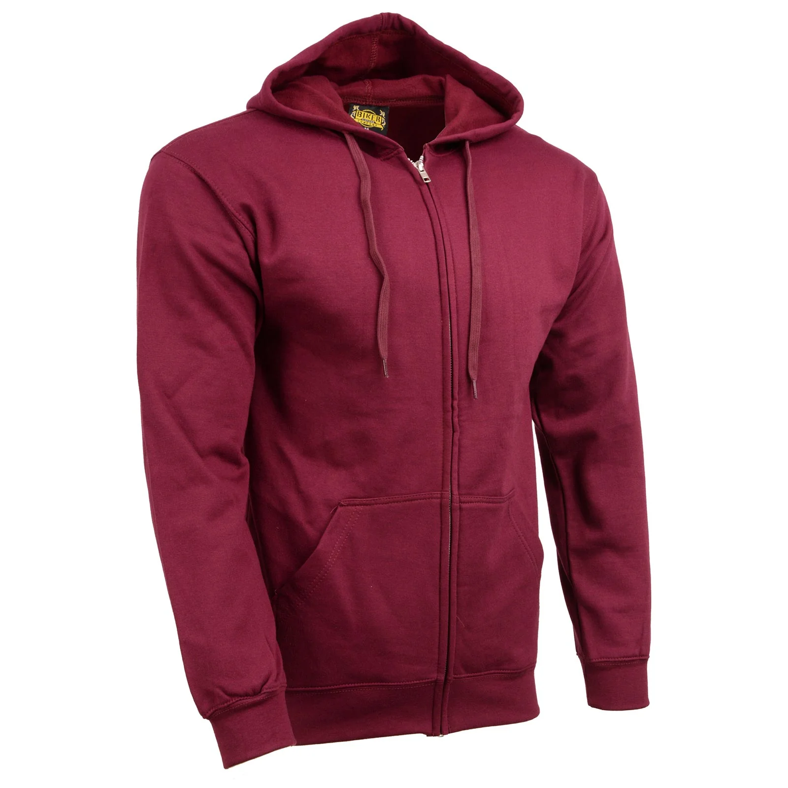 Eco-Friendly Biker Clothing Co. BCC118026 Men’s Classic Maroon Zip-Up Hoodie Sweater Fast