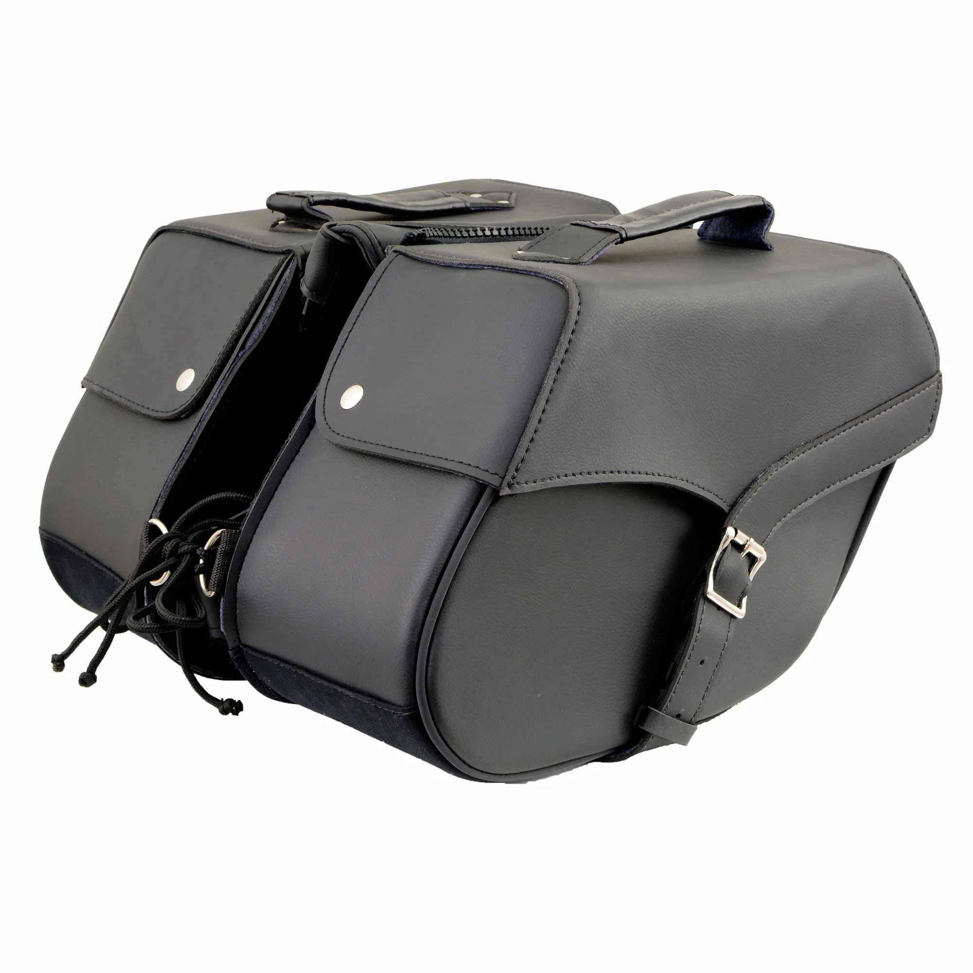 Easy-to-Use Milwaukee Leather SH66701ZB Black Single Strap PVC Throw Over Motorcycle Saddlebags Exceptional
