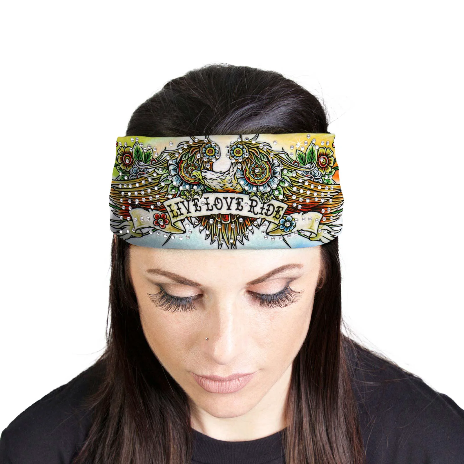 Contemporary Milwaukee Leather Bling Designed Wide Headbands-Headwraps for Women Biker Bandana Classic