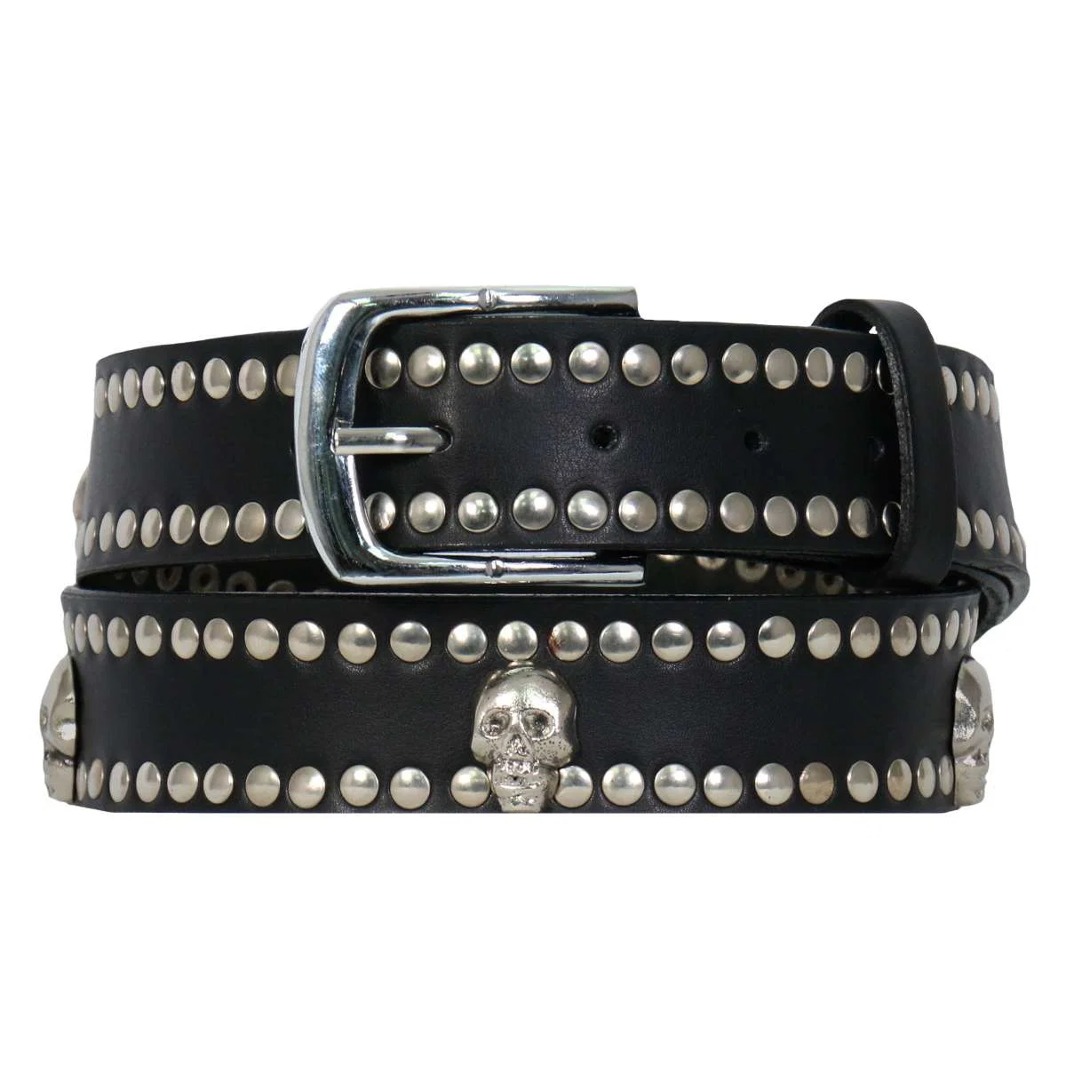Versatile Hot Leathers Leather Belt with Studs and Skulls BLA1127 Fine