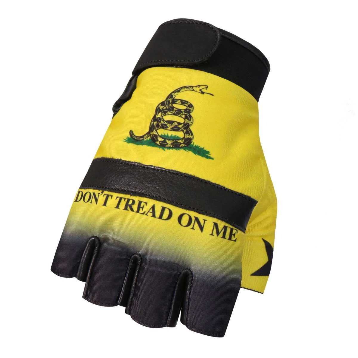 Contemporary Hot Leathers GVM3011 Leather Don’t Tread on Me Fingerless Gloves Breathable