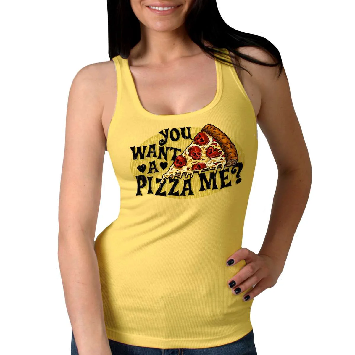 Responsible Hot Leathers Ladies Pizza Me Tank Top Shirt GLC2586 Recyclable