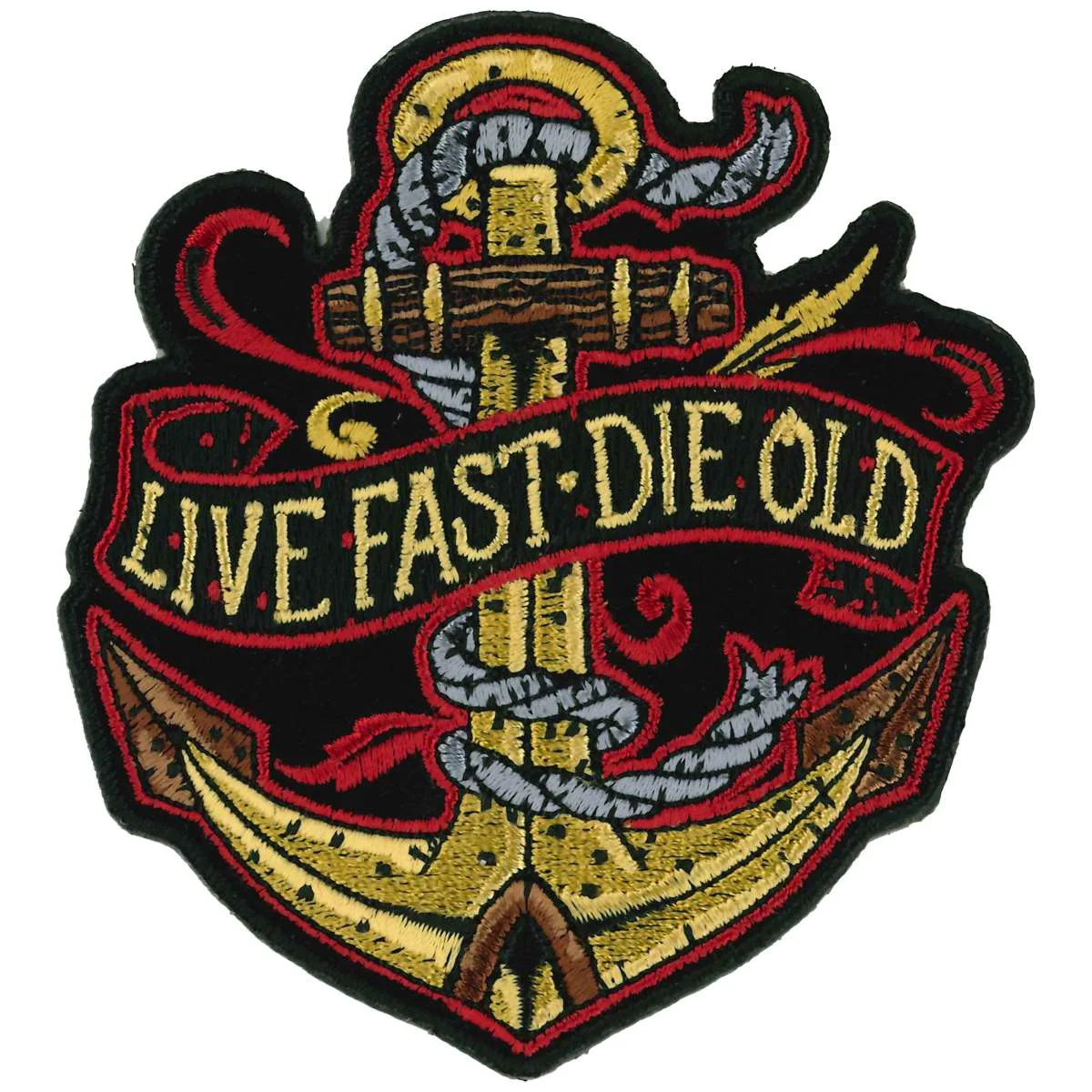 User-Friendly Hot Leathers Live Fast Die Old 3.5 Anchor Patch PPQ1513 Selected