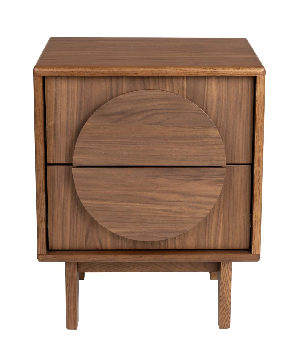 Stylish Bedside Table Groove- Walnut Effective
