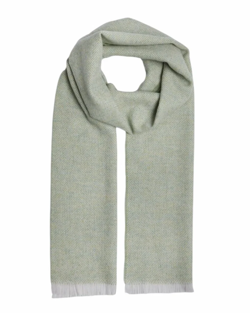 Minimalist Foxford Silver Lime Lambswool Scarf High-End
