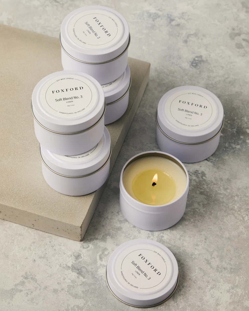 Efficient Foxford No.3 Linen Travel Candle 90g Traditional