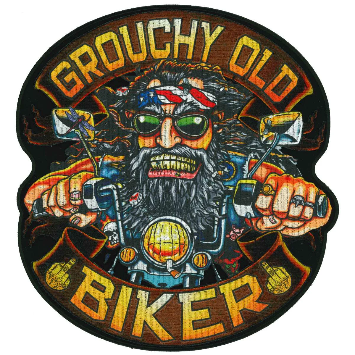 Reusable Hot Leathers Grouchy Biker Patch 11 PPQ2079 Luxury