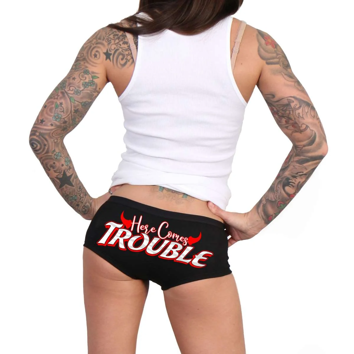 First-Class Hot Leathers Here Comes Trouble Boy Shorts PTB7552 Exceptional