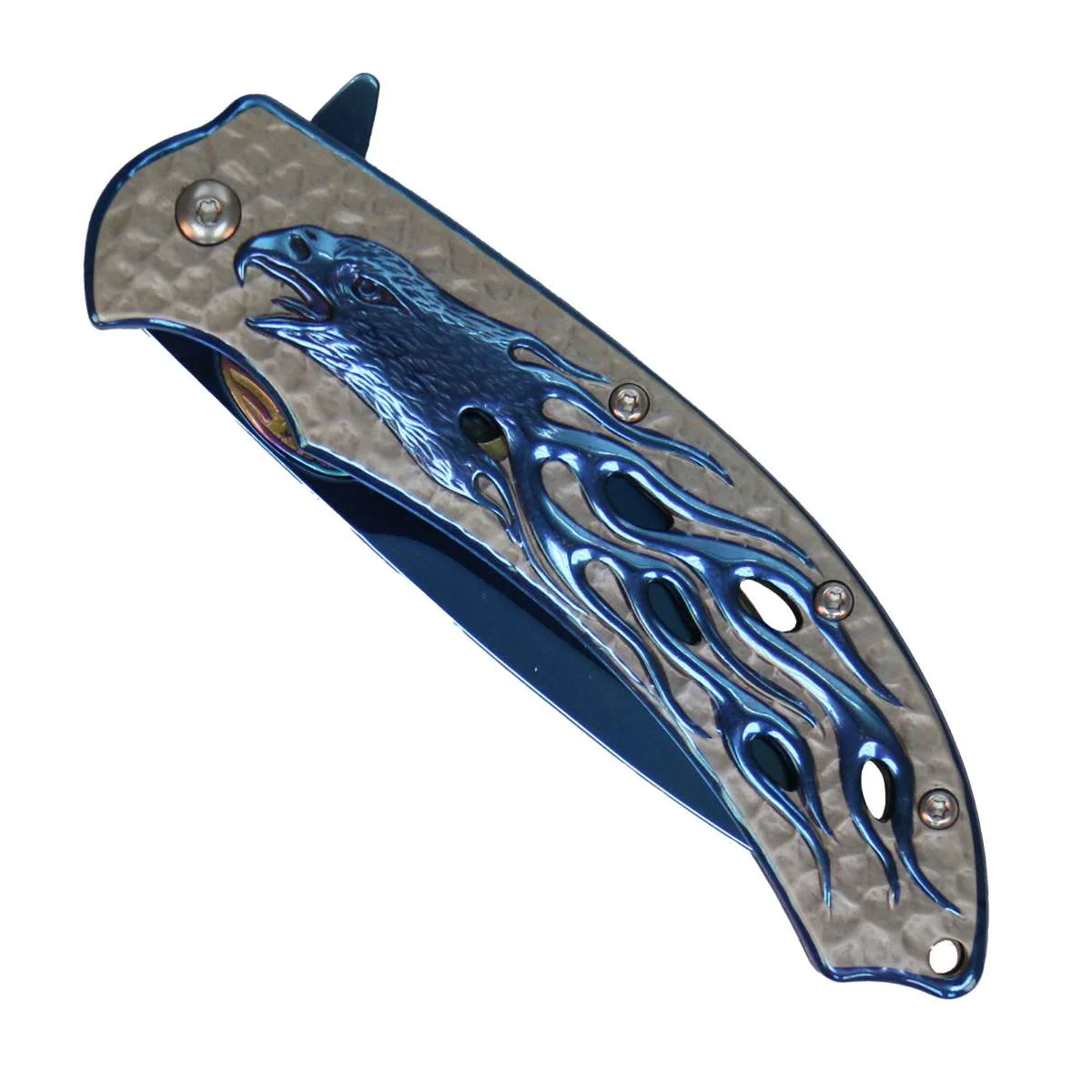 Optimized Hot Leathers Blue Flaming Eagle Knife KNA1168 Certified