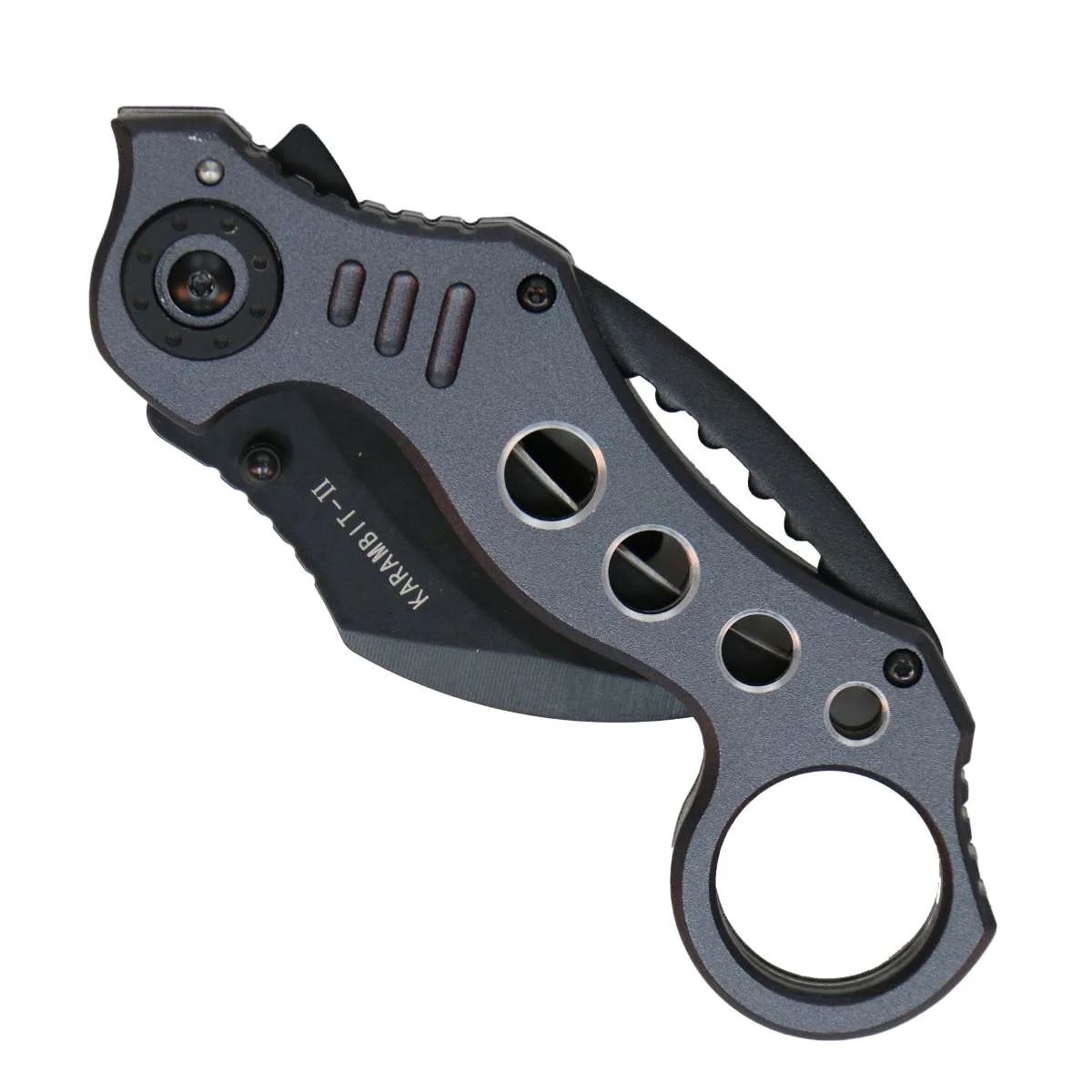 Smooth Hot Leathers Grey Knife w Cut Out Design KNA1139 Traditional