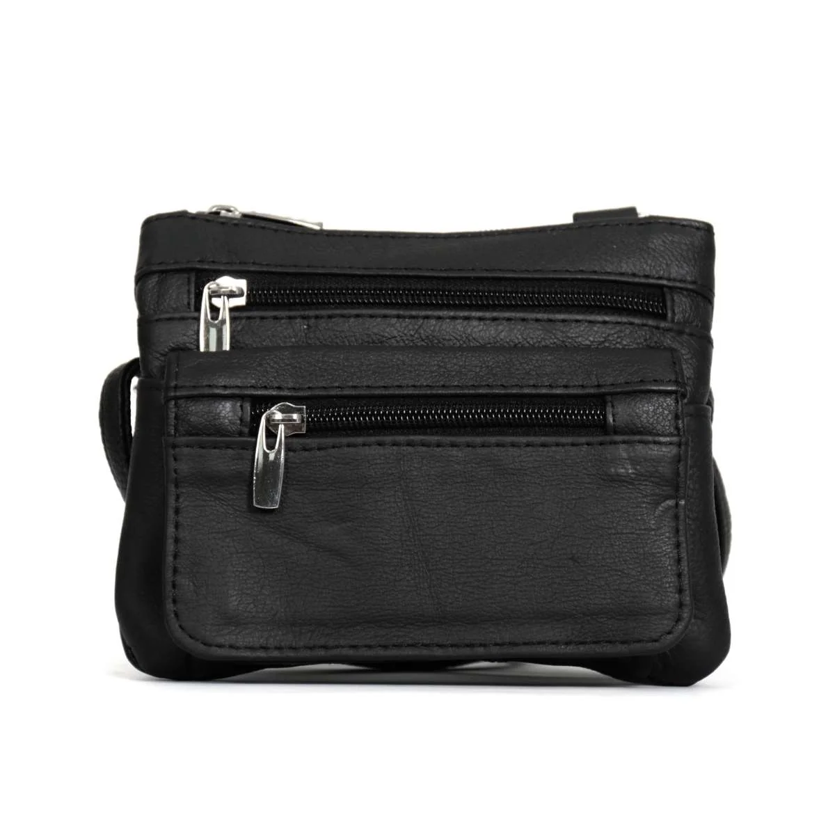 Prestigious Hot Leathers Small Leather Purse with Two Zippers and Clips PUA1169 Fine Crafted