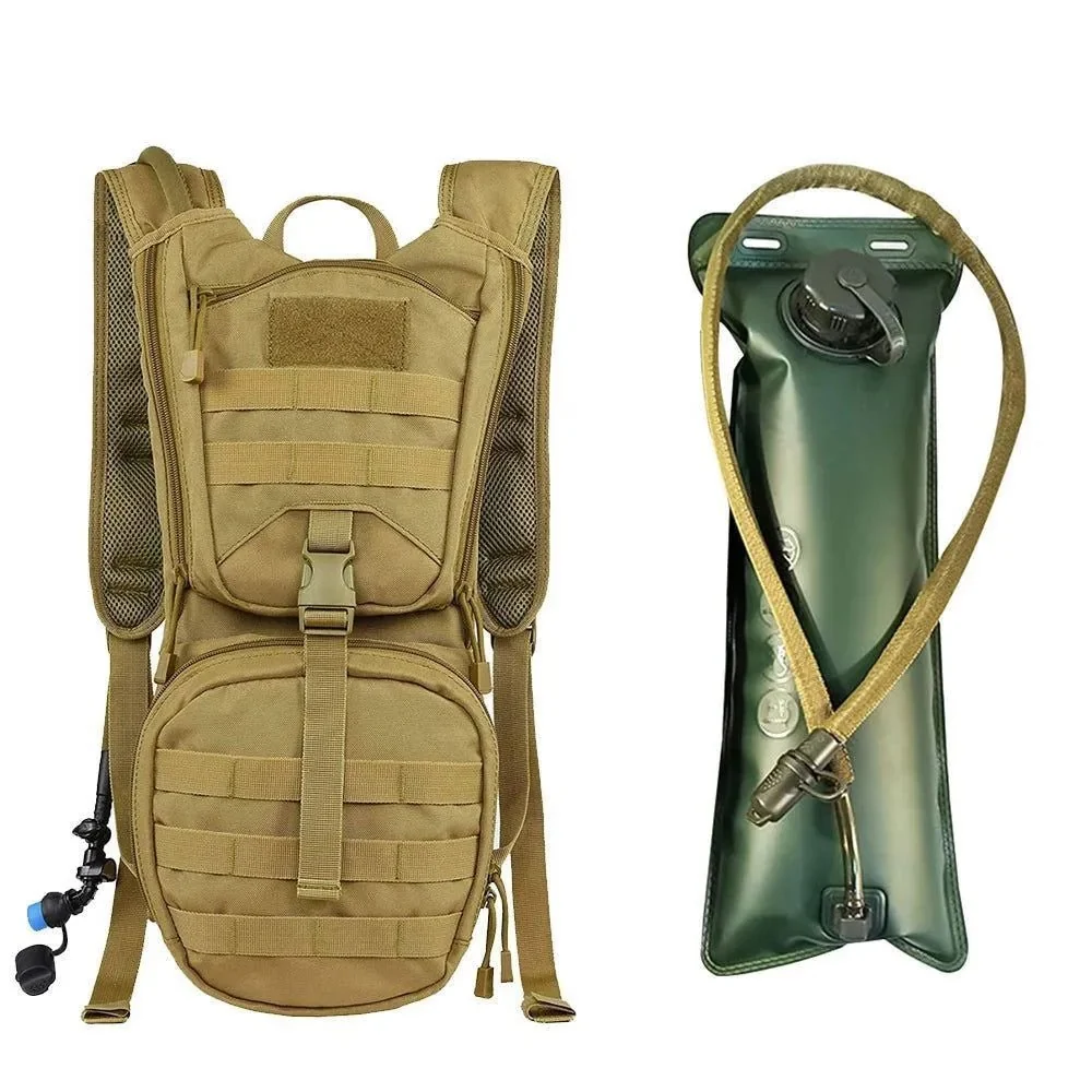 Prestigious 2-in-1 Tactical MOLLE Military Hydration Backpack with 3L Water Bladder – Outdoor Cycling Hiking Mountaineering Pack High-End