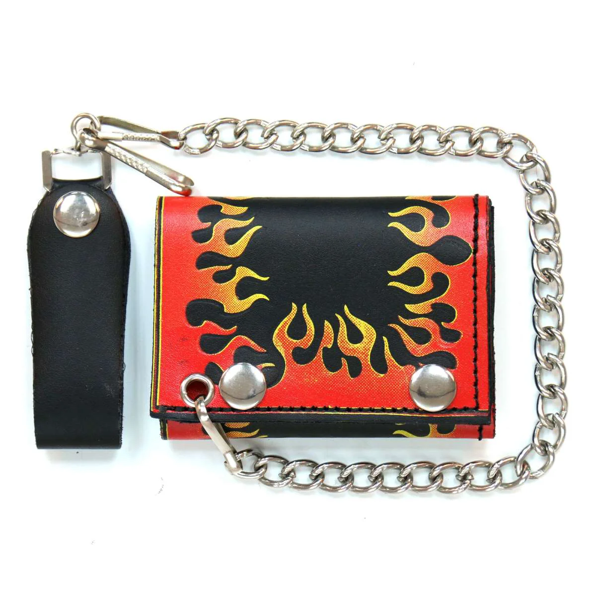 Powerful Hot Leathers Flame Wallet Tr-Fold Wallet WLB1003 Next-Generation
