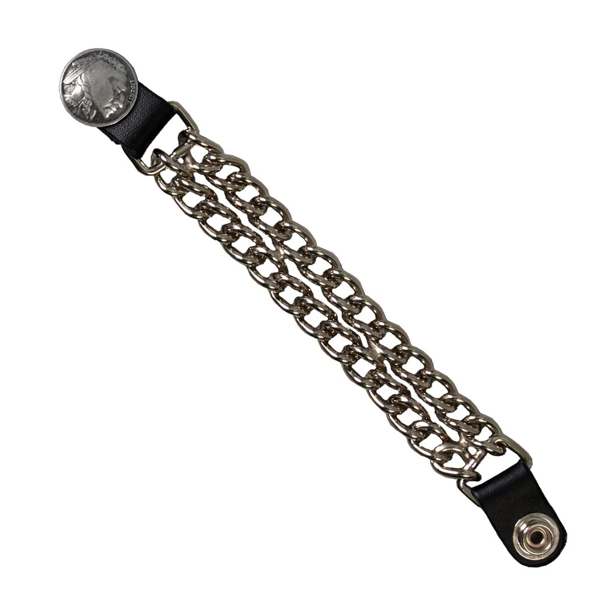 Comfortable Hot Leathers Indian Head Chain Vest Extender VXC2005 Green