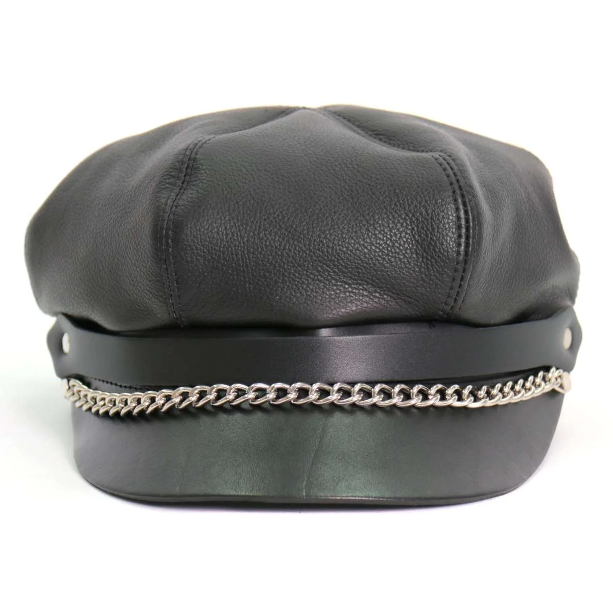 Recyclable Hot Leathers Leather Section Pie Top Leather Cap LHA2006 High-End