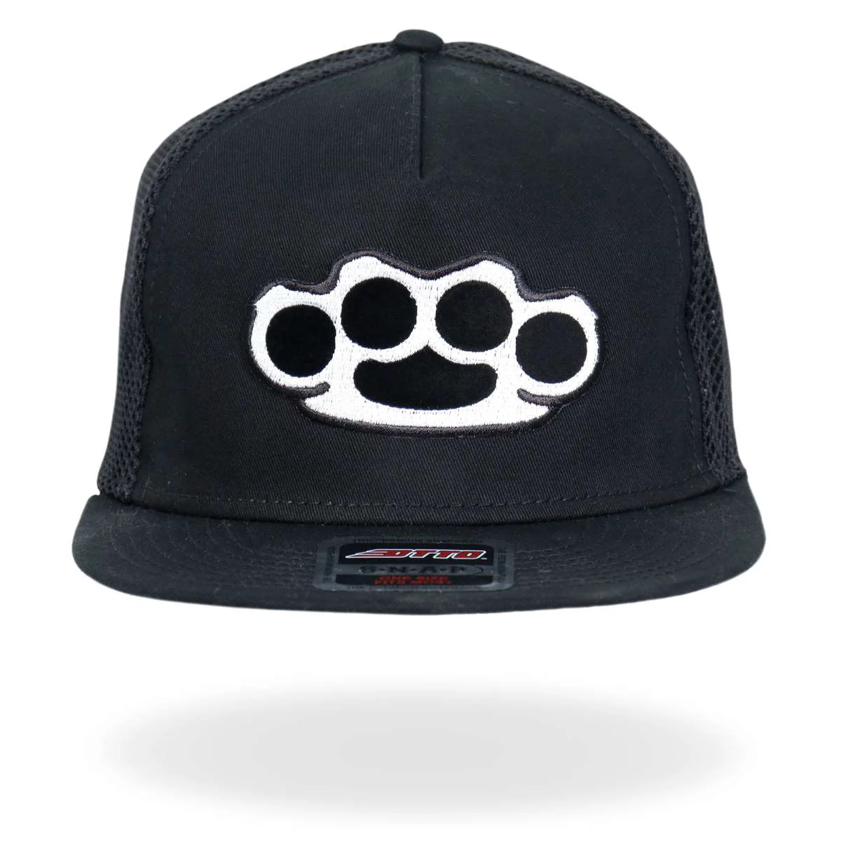 Elite Hot Leathers Hardcore Knuckles Black Snap Back Hat GSH4008 Top-Quality